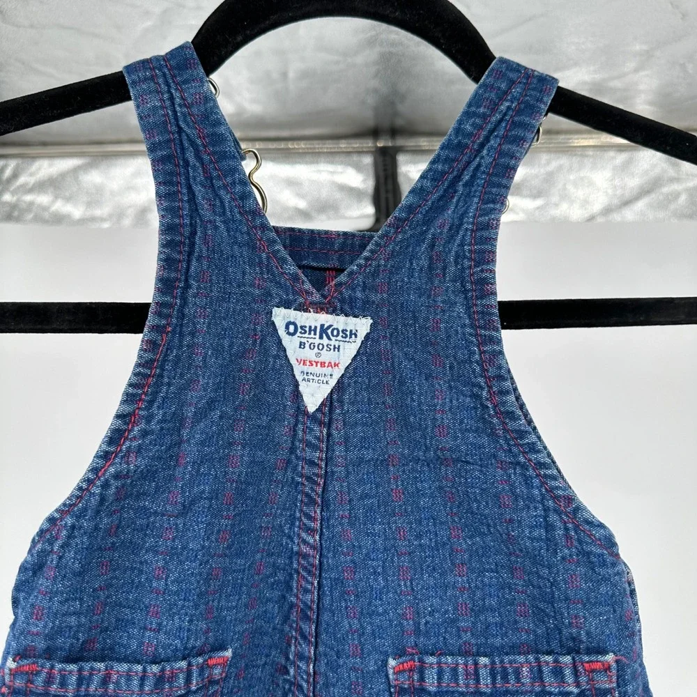 Vintage 90's OshKosh B'gosh Vestback Blue‎ Denim Overalls 12 Month Baby Infant